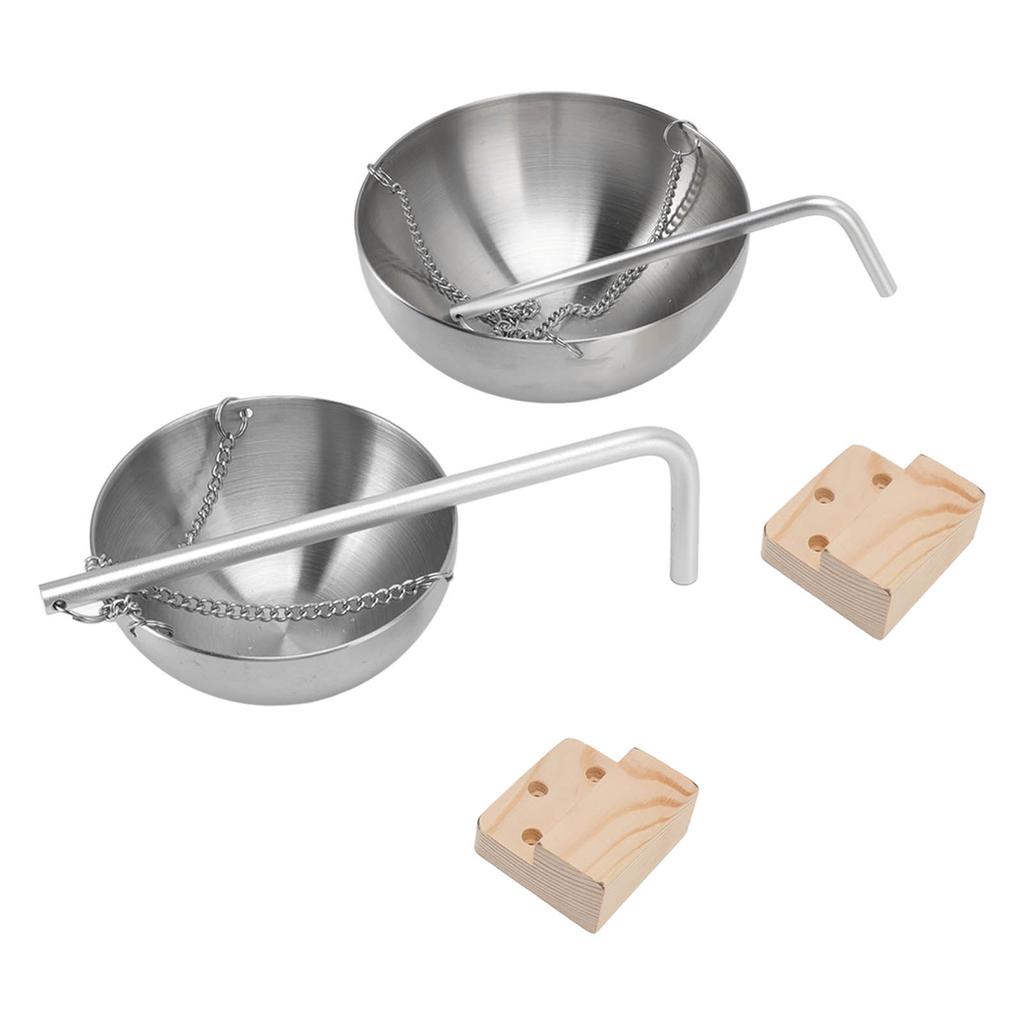 stainless steel Sauna bowl Hanging Aromatherapy Oil Cup with Wooden Block Incense Function For Sauna Room
