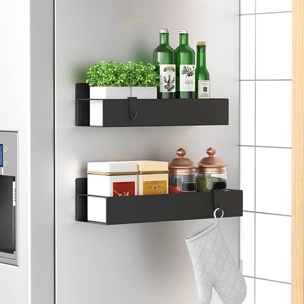 Multipurpose Magnetic Holder for Fridge Washing Machine Side Drillless Mount Space Efficient Includes Hooks