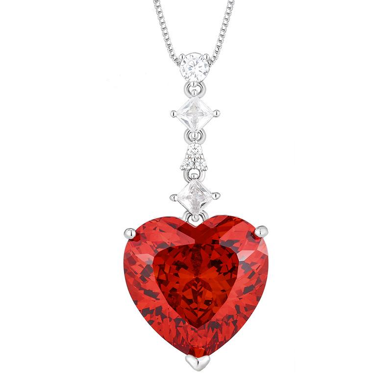 Autumn And Winter Jewelry Dry Rose Retro Big Heart Pendant Necklace Main Stone 20 * 20