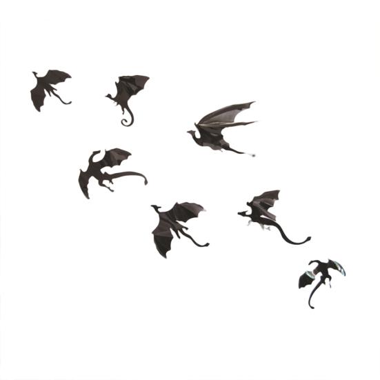 

7Pcs/Set Halloween Flying Dragon Gothic DIY Fantasy Wall Art Decals Decoration чёрный