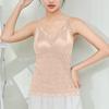 Women's Lace Latex Camisole Thermal Vest Plus Velvet Thickened Back Beautiful Heating Underwear