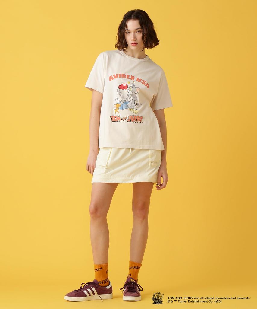 Avirex Tom and Jerry S S T-Shirt, Women's, F 033, Off-White, 783-5135619