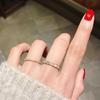 18k Rose Gold Diamond-Set Snake Bone Ring with White Mother-of-Pearl Inlay - Women's Chic Index Finger Jewelry