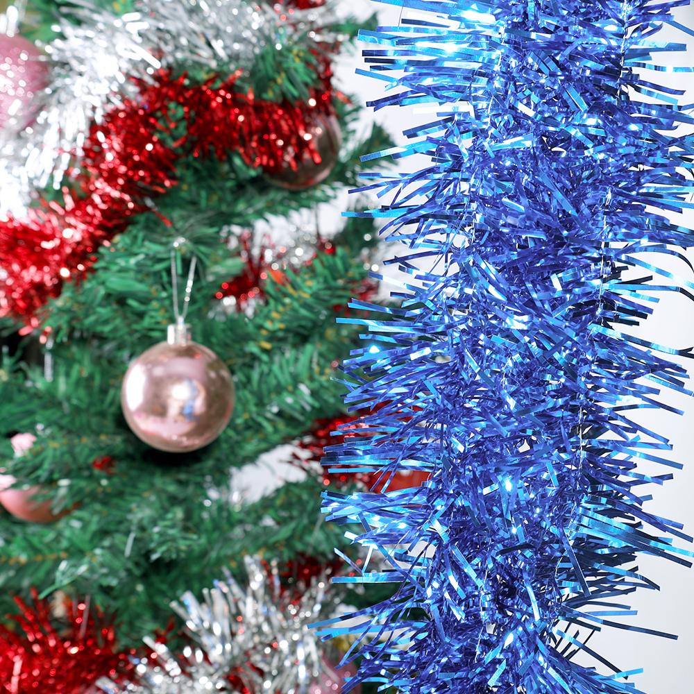 60/1.5M Christmas Tinsel Garland Twist Foil Tinsel Garland Xmas Hanging Decoration Home New Year Birthday Decorative Supplies