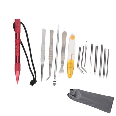 14PcsSet Paracord Needles Knitting Tool Paracord Stitching Needles Set Bracelets DIY KitRed