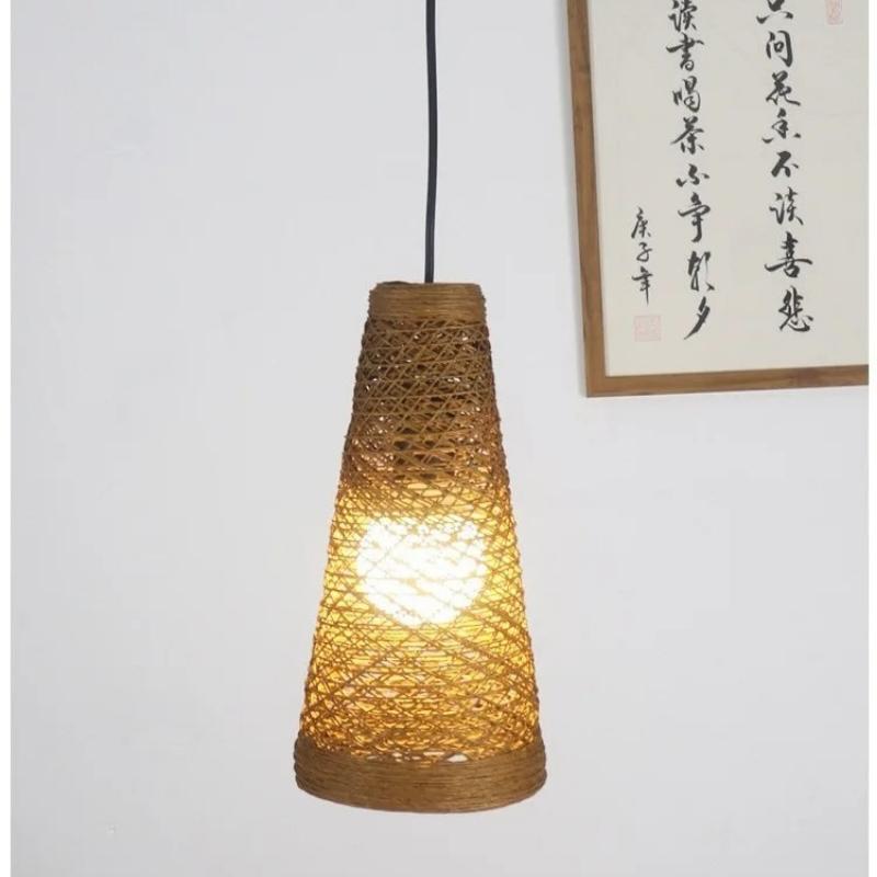 Vintage Japanese Pendant Lamp Handmade Natural Wooden Hotels Villa Decorative Light,Unique Handicraft House Warmging Gift