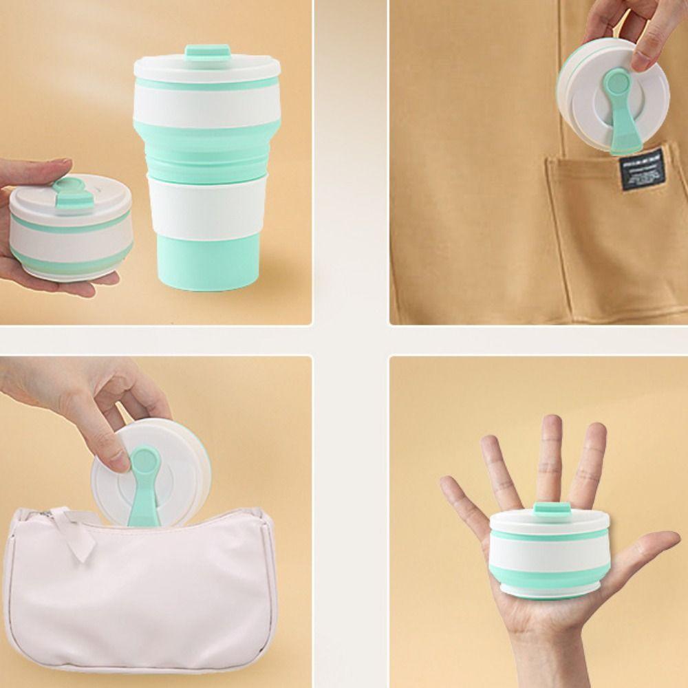 Multifunctional Folding Water Cup 350ml Water Bottle Heat Resistant Sport Mug  Coffee