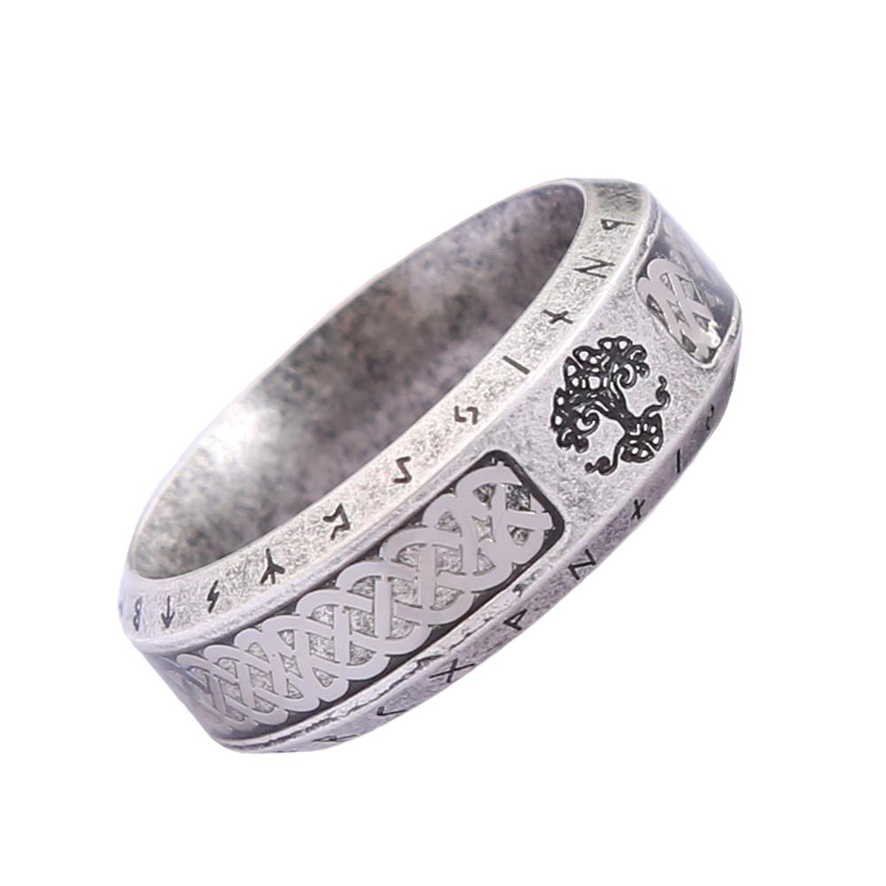 Vintage Nordic Vikings Tree Of Life Ring For Men Women Stainless Steel Odin Viking Celtic Knot Ring  Amulet Jewelry Gifts