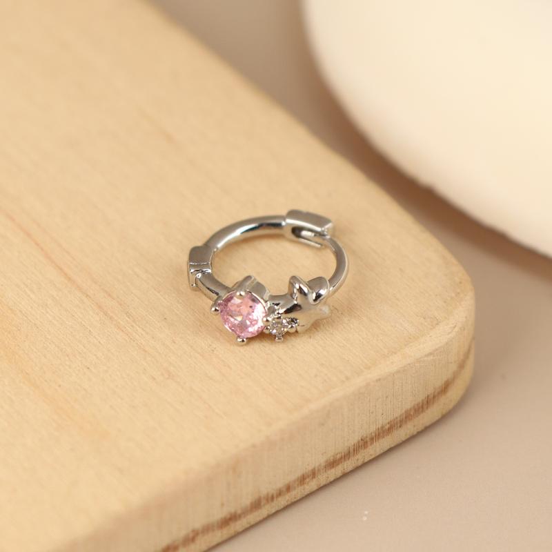 

Star Small Zircon Hoop Earrings For Women Ear Bone Nail Earring Trendy Body Piercing Jewelry Accessories as the picture
