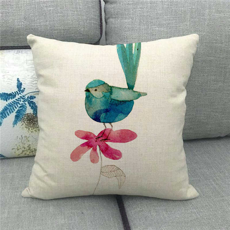 Cute Cartoon Bird Animals Digital Printing Short Plush Pillow Covers For Car Sofa Office Cushion Cover Home Goods 60X60Cm