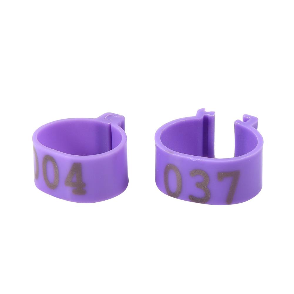 100PCSCelsiusBag 16MM 001-100 Numbered Plastic Poultry Chickens s Goose Leg Bands s(Red)
