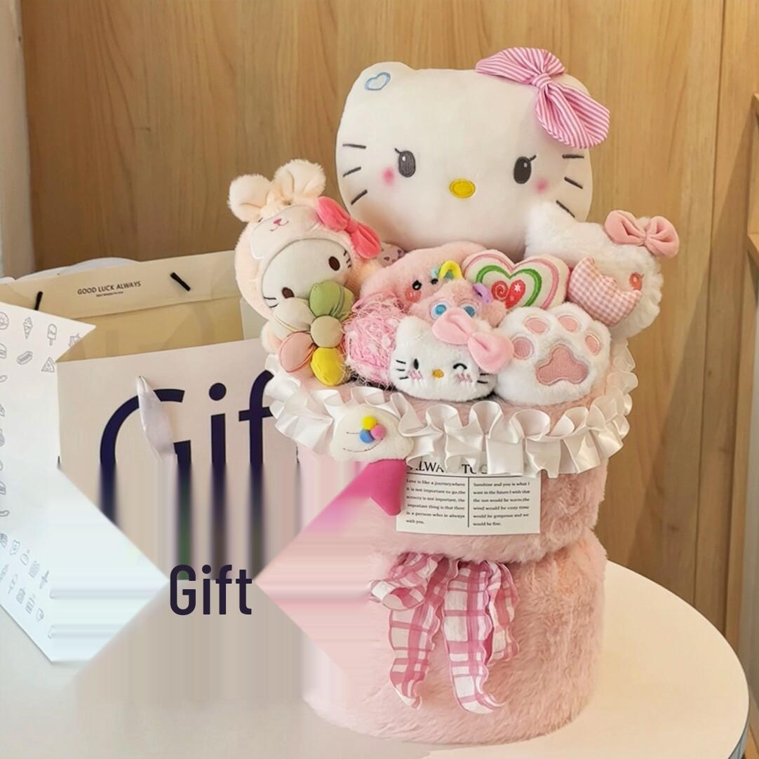

Букет-сувенір з ляльками Hello Kitty до Дня Святого Валентина та Дня народження для дівчини або найкращої подруги