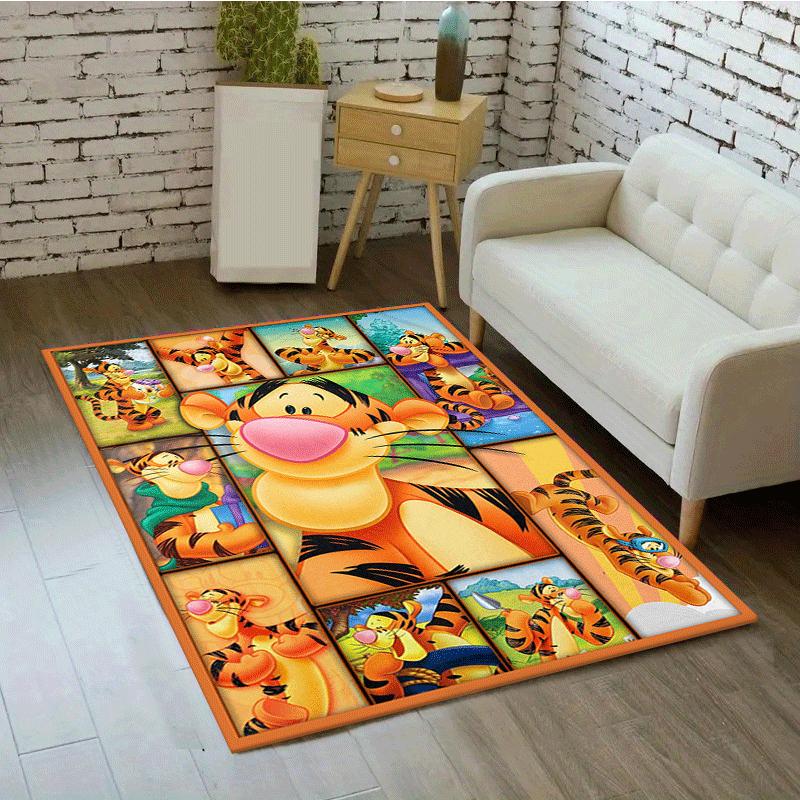 1pc Happy Tigger Rug Anti Slip, Non Shedding, Ideal for Living, Bedroom & Laundry Handcrafted Home Decor