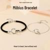 Silver-Plated Mobius Strip Couple Bracelets, Unisex Woven Design, Elegant and Unique for Students