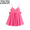 Za Summer New Arrival Women's Clothing Fashion Style Fashion Bowknot Decoration Taffeta Sexy Loose Sling Dress