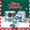 500PCS/Roll Christmas Roll Sticker Sealing Sticker Holiday Decoration Exquisite Sticker Water Cup Phone Case Tablet DIY Sticker