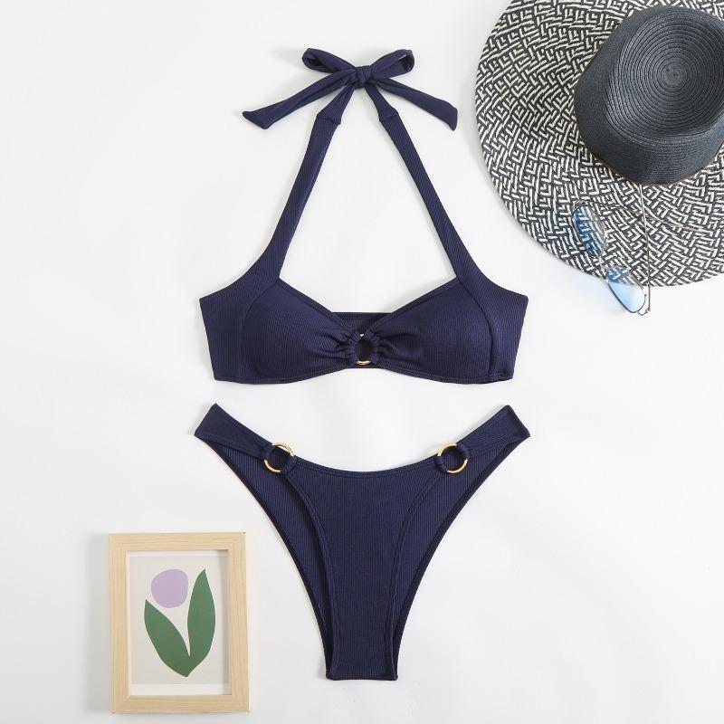 Separate Swimsuit, Sexy Backless Mesh Bikini Set