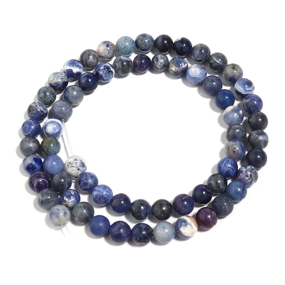 1 Strand 4/6/8/10/12mm Natural Old Blue Sodalite Stone Beads Round Loose Beads For Jewelry Making DIY Necklace Bracelet Supplies