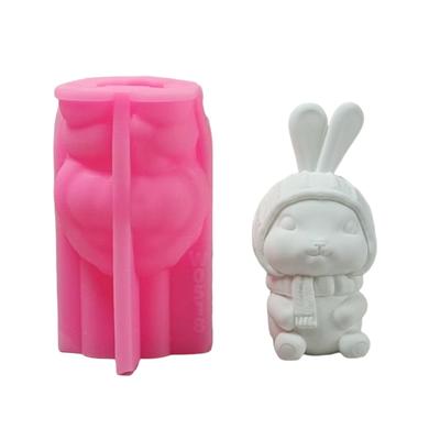 Bunnies Animal Silicone Molds for Candle Soap Candy Chocolate Molds Cement Gypsum Silicone Molds for Home Decoration
