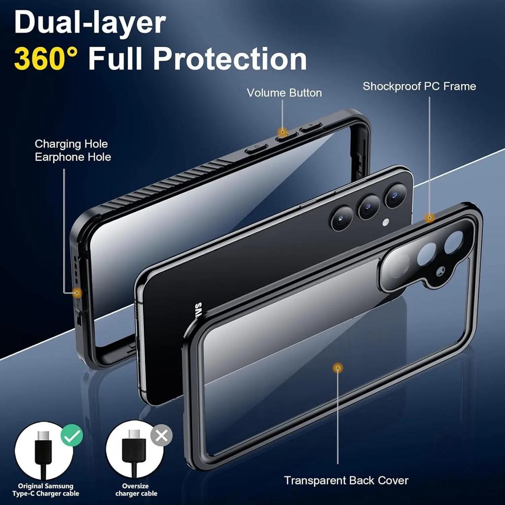 Case for Samsung S25 Edge S24 Plus S23 Ultra IP68 Waterproof Cover Screen Protect Underwater Shell for Galaxy S24 S23 S21 S20 FE