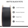 Petg Filament 1.75,Matte Black Petg Vacuum Sealed,Adhere Well 1kg Carton Spool Matte 3D Printer Filament,Dimensional Accuracy 1.75mm ±0.02mm,Print