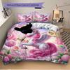 Rainbow Unicorn Fantasy Print 3Pcs Bedding Setduvet Cover With 2 Bedropillowcase Home Birthday Gift