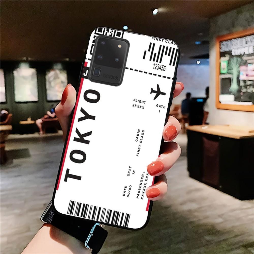 Cute FIRST CLASS PLANE TICKET Phone Case For Samsung S 9 10 20 21 22 23 30 23 24 plus lite Ultra FE S10lite Fundas