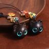 Style Cat Pendant Keychain Components Sandalwood KeyChains Jewelry Findings Wood Car Keyring