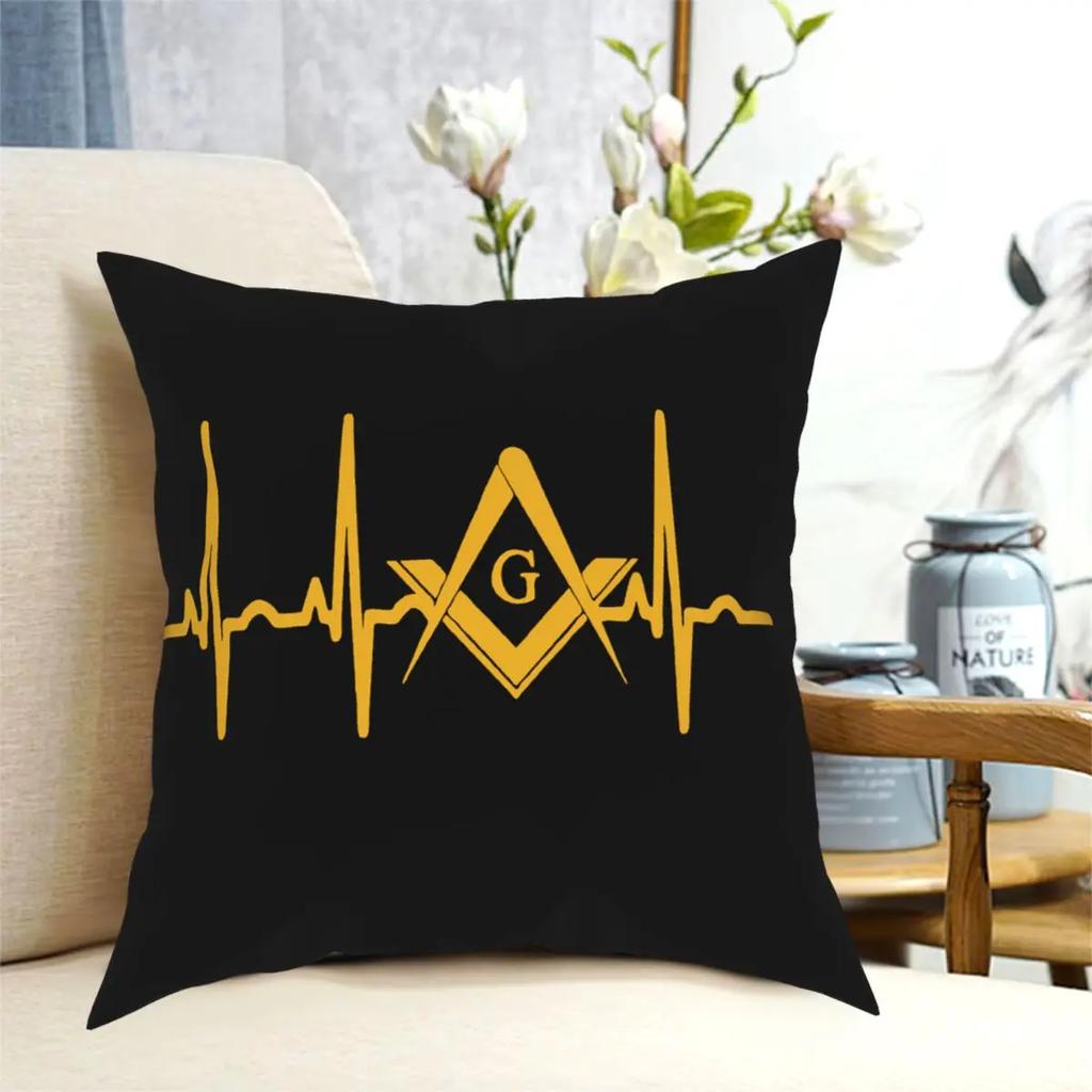 Heartbeat Freemason Throw Pillow Cover Cushions for Sofa Masonic Mason Fashion Cushion Covers