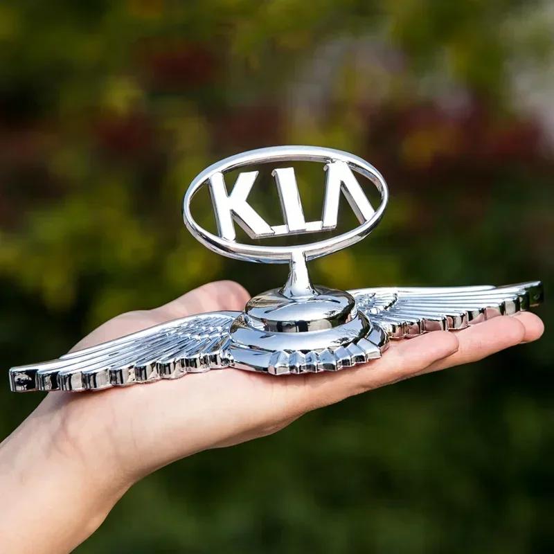AABJD1 Lega di Zinco Emblema Cofano Anteriore Adesivo Cromato per KIA K2 Optima K5 Forte Borrego Ceed K3 Cerato Sorento Soul Forte Sportage