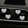 Rhinestone Heart-Shaped In-Car Decor Fragrance Clip, Air Freshener Decorative Clip With Fragrance Pads