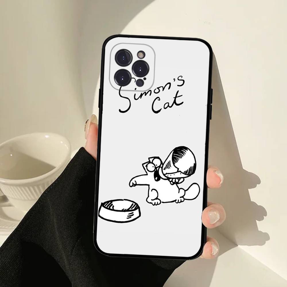 

Cute S-Simons Cat Phone Case For IPhone 16 17 Air 15 14 13 12 11 Pro Max 16E Plus Fundas iPhone 12