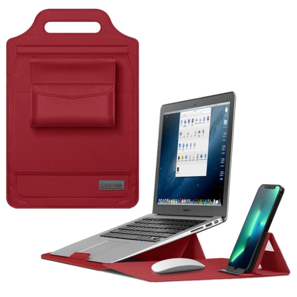 Hoyong Laptop PC Compatible with and 16 Inch with Stand Mouse Storage Laptop Vertical PU Computer Tablet for Business Unisex Case, Case, 15, 15.6,