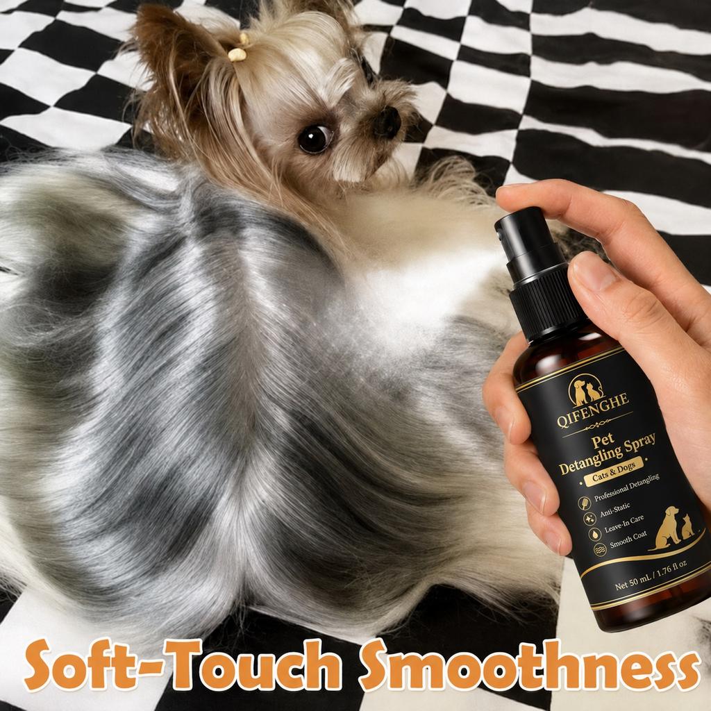 Dog Cat Grooming Detangling Spray Leave In Conditioner for Knots Tangles Frizz Dry Dull Fur Aloe Vitamin E Soft Shiny Coat 50ml 7