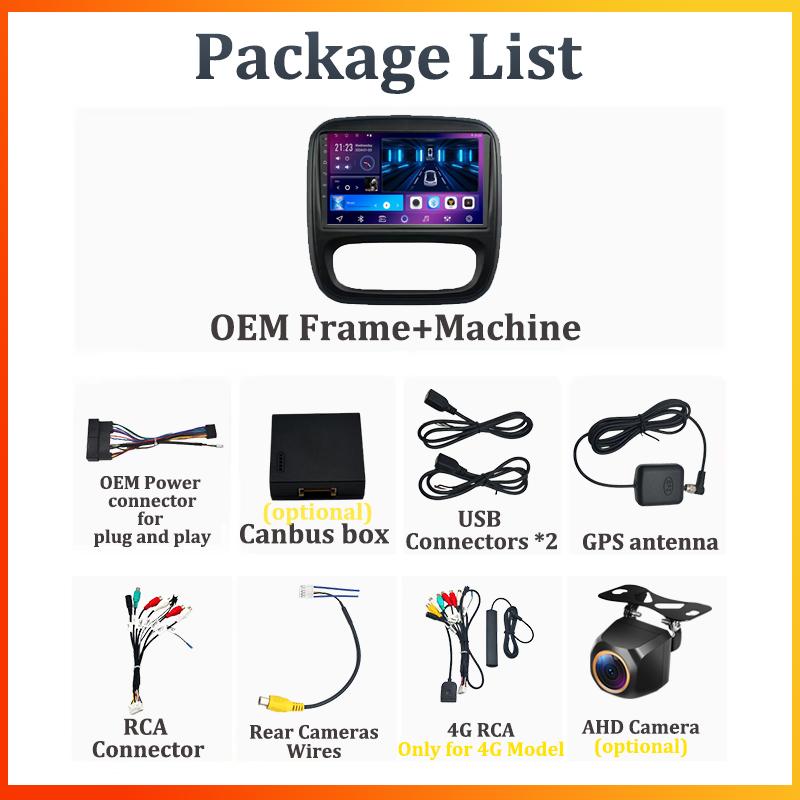 Android 14 Smart Car Systems For Renault Traffic 3 2014 - 2021 For Opel Vivaro B 2014 - 2018 Car Radio Player Stereo Head Unit