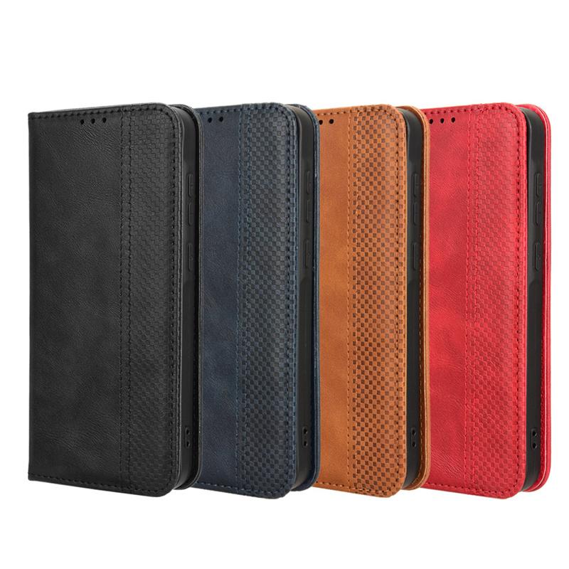 For Samsung Galaxy A55 5G leather retro self-attaching phone case Of Galaxy A55 case flip magnetic wallet cover