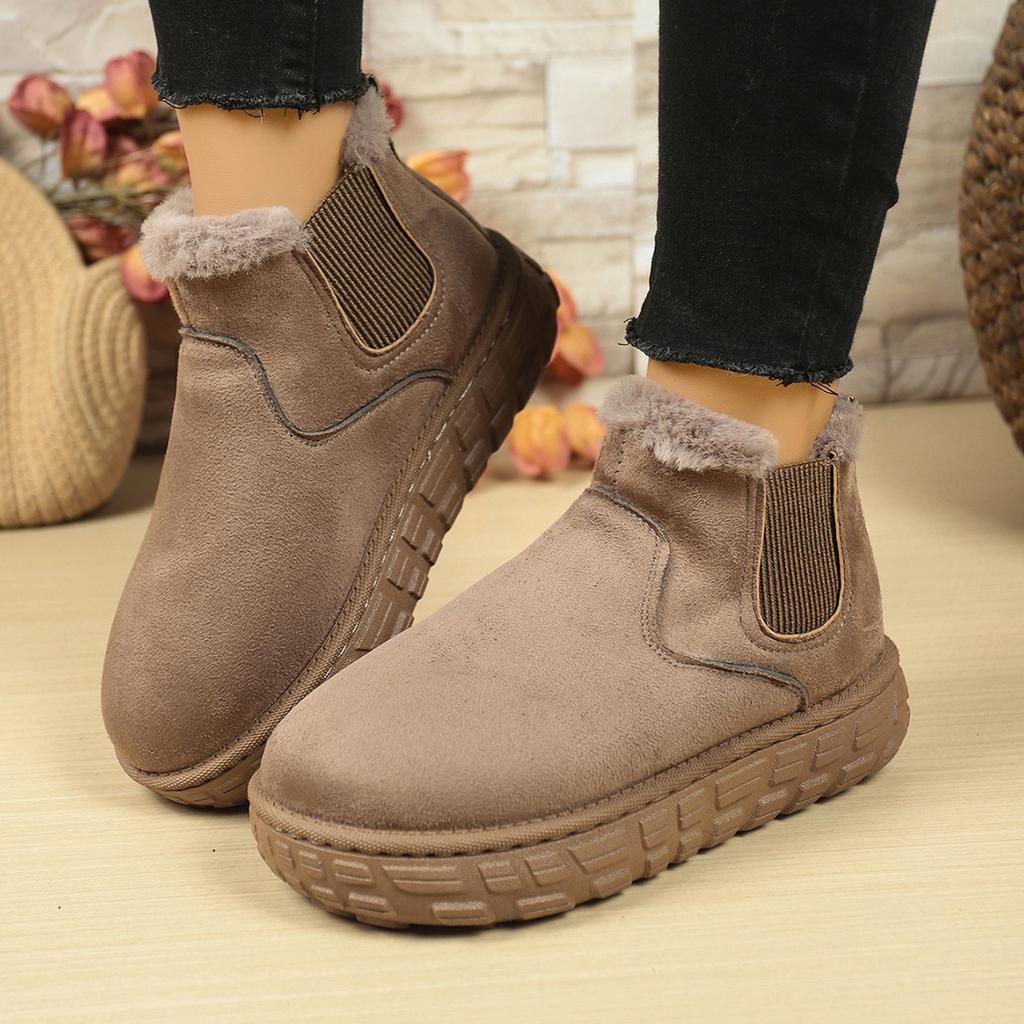 Fashion Women Boots 2025 Winter New Style Vintage Casual Women Cotton Shoes Thick Sole Round Toe Daily Rubber Sole Snow Boots Women