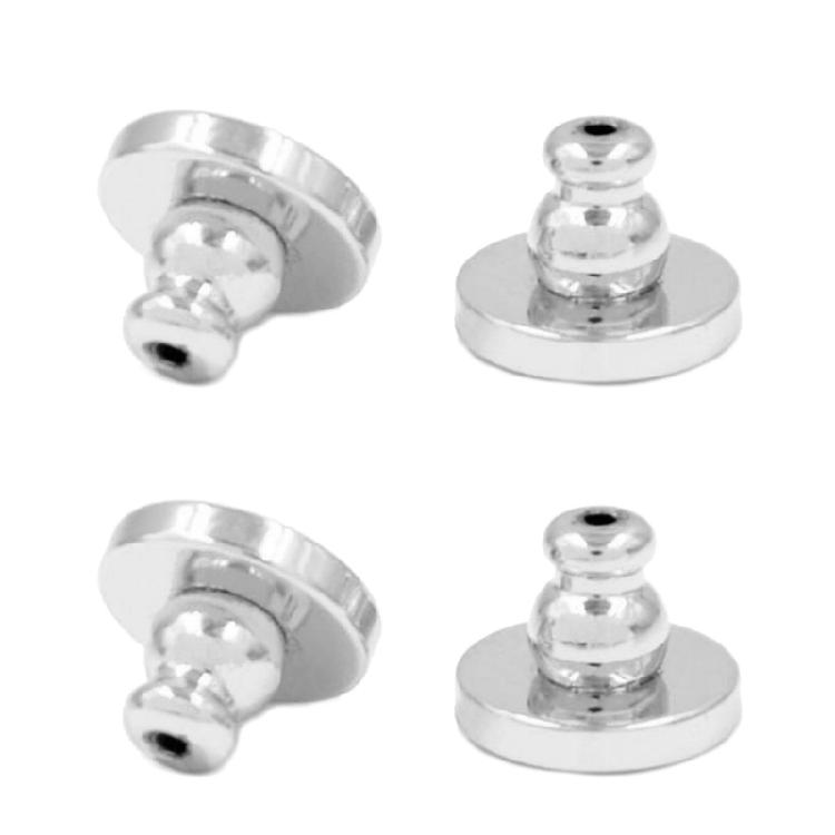 

4Pcs Comfortable Earring Stoppers Secure Plugging Blocked Ear Backings Jewelry серебряный