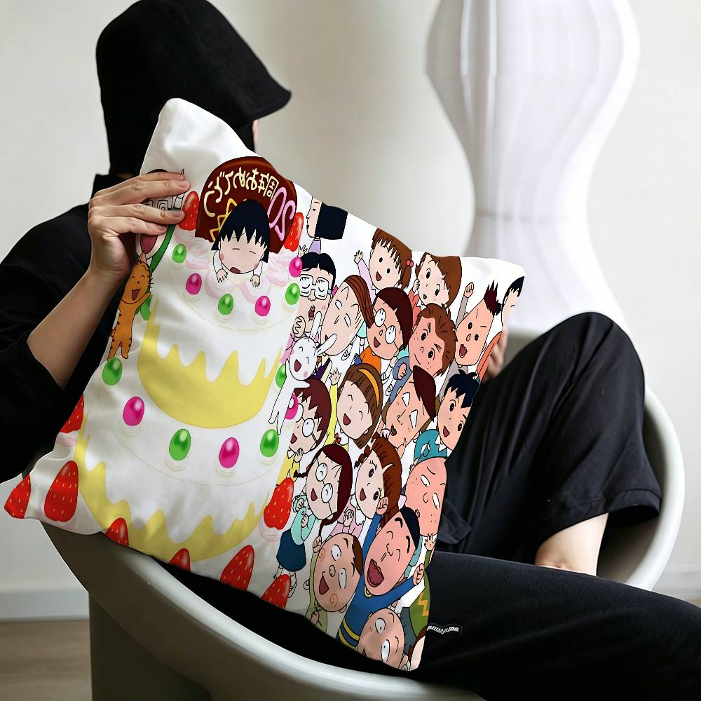 Catoon C-Chibi Maruko Chan Pillow Gift Home Office Decoration Bedroom Sofa Car Cushion Cover case 45x45