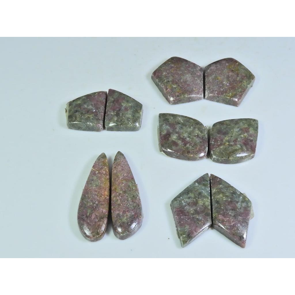 17-22 MM Natural Rhodonite Matched Pair Fancy Loose Gemstone 5 Pair Lot A-595