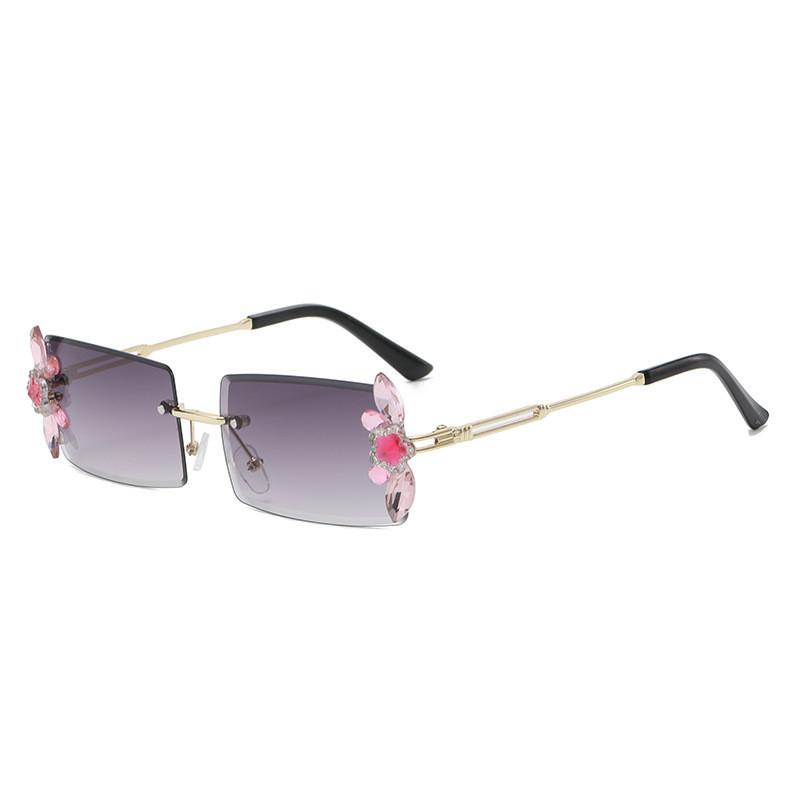 Elegant 2022 Gradient Sunglasses With Diamond Inlaid Gold Frame For Women