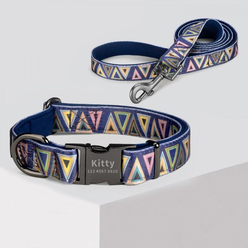 Dog Collar Leash Set Small Medium Large Dogs - Golden Retriever Corgi Belgian Malinois