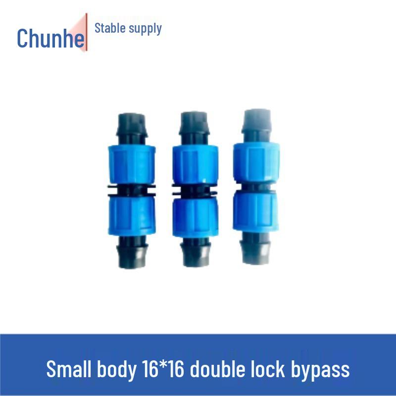 16mm Drip Tape Accessories Set: Tee Connector, Lock, Bypass, Male Thread for Garden, Greenhouse, Agriculture.