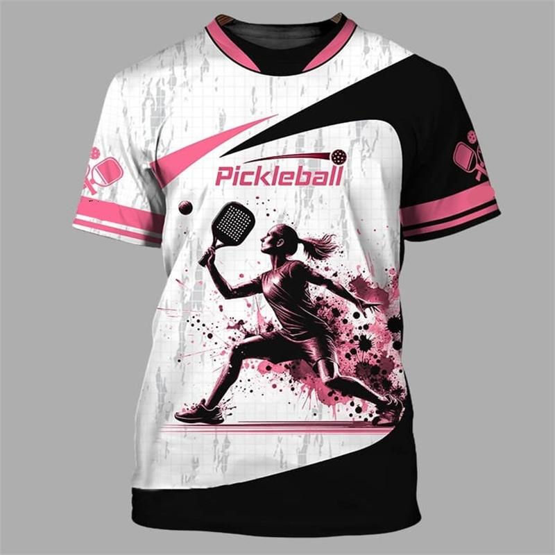 Fashion Pickleball Graphic T Shirts For Men Summer Casual Short Sleeve 3D Printed Sports T-shirts Trend Outdoor Fitness Tees