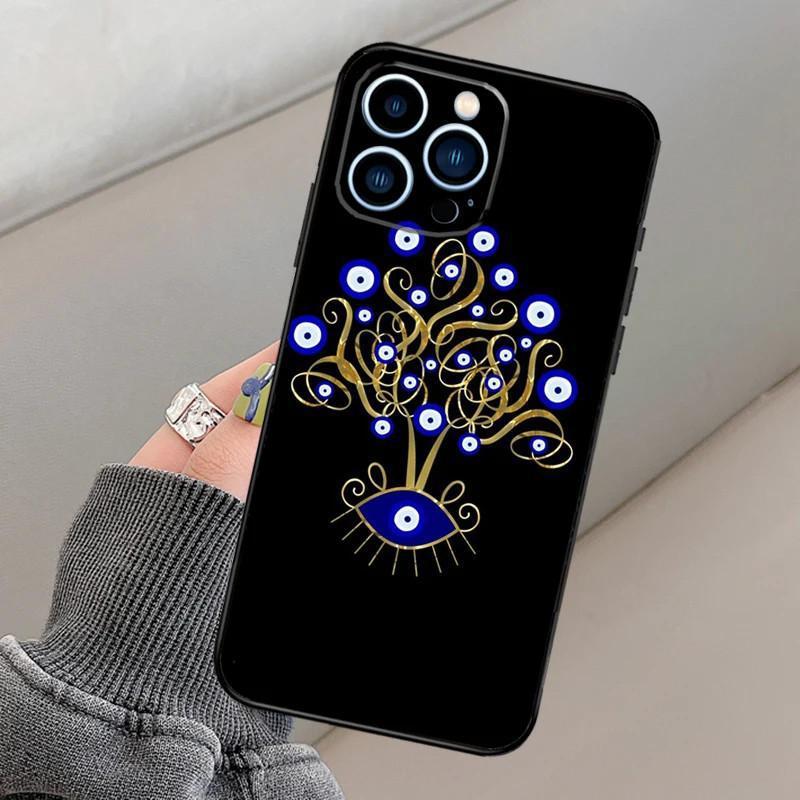 Apple Iphone15 Mini Mobile Phone Case, Evil Eye Mobile Phone Case, Painted Anti-Drop, Huawei Anti-Drop Mobile Phone Case.
