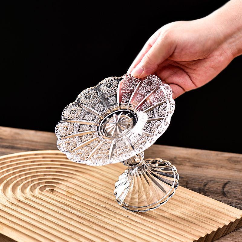 Europeisk Lett Luksus Krystallglass Kakestativ Fruktfat Snacksbrett Dessert Holder for Bryllup Høyfotet Cupcake Utstilling