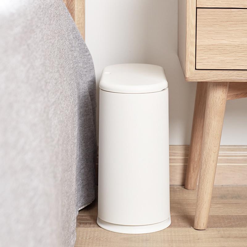 Large Capacity Bathroom Trash Can with Lid for Kitchen, Living Room, Bedroom, or Toilet - High Appearance Paper Basket