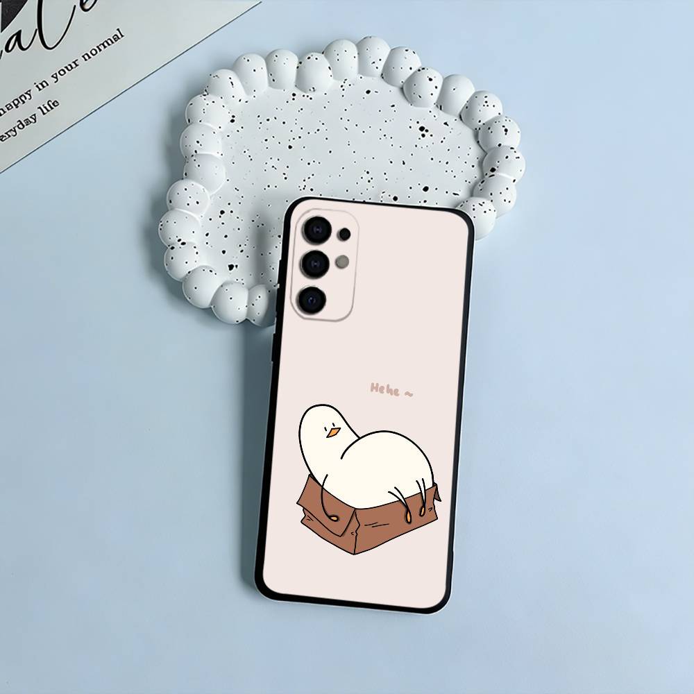 

F-Funny Duck Soft Silicone Case for Samsung S25, S24, S21, S22, S23, S30, Ultra, S20, Plus, FE, Lite-Black Samsung S21lite