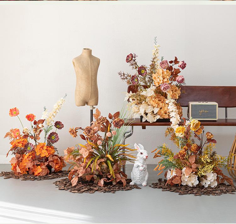 Retro Pastoral Artificial Autumn Flowers for Home, Hotel, Mall, and Outdoor Decor