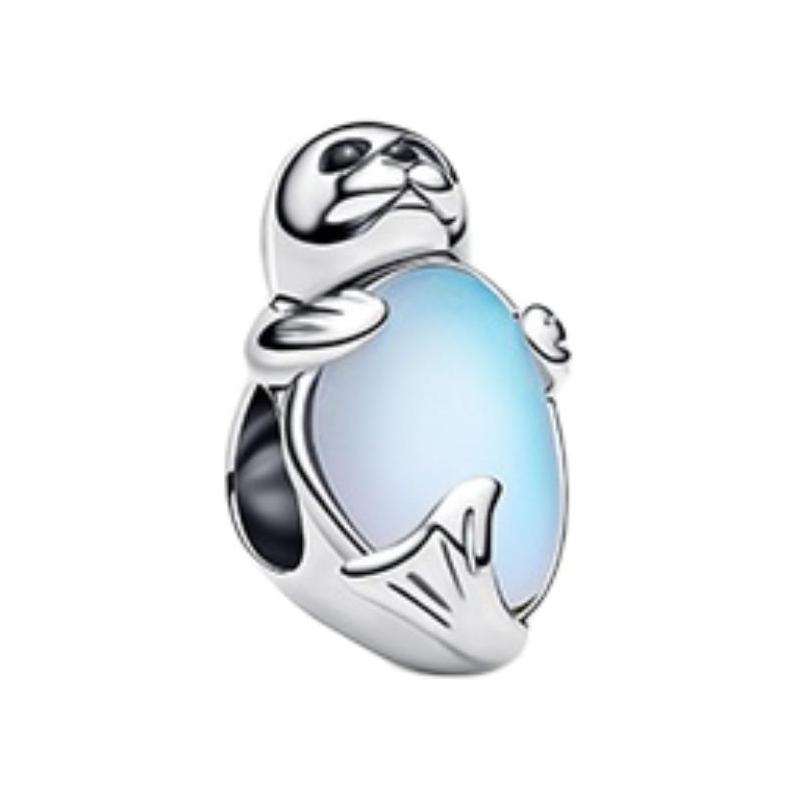 Pandora Seal shape design 925 silver necklace/pendant women s silver 794146C01 серебряный